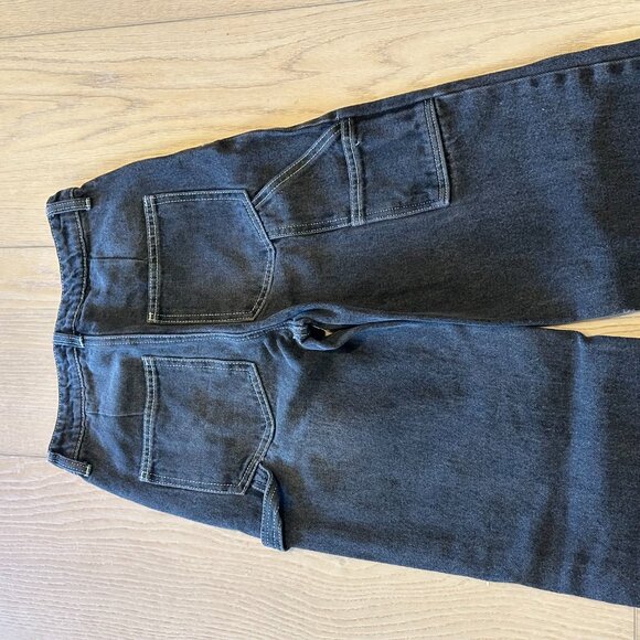 BP. - Faded Black Wash - Contrast Stitch Wide Leg Carpenter Jeans - 24 - Picture 8 of 8